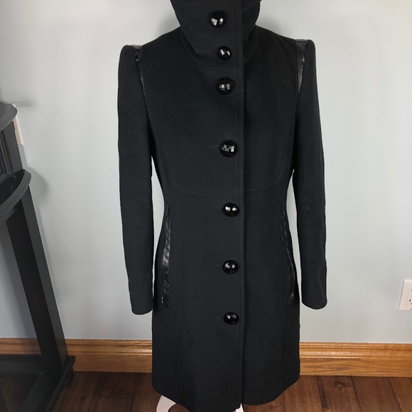 mackage black wool coat